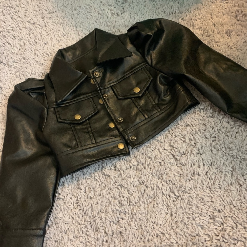 Kids faux leather jacket
